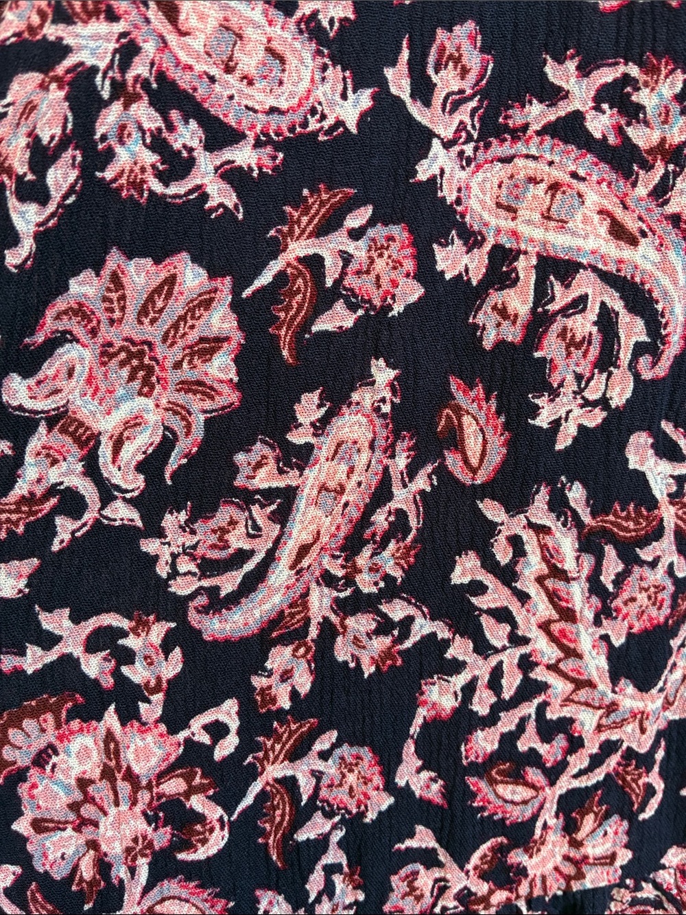 Knox Rose Navy & Pink Floral/Paisley Patterned V-Neck Dress, size XL, NWT - Picture 8 of 16